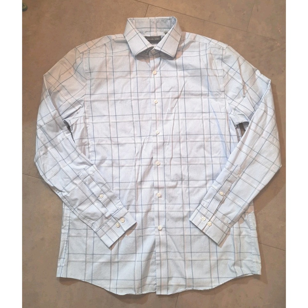Michael Kors Long Sleeve Button Down Size Large Plaid Career Wear Casual